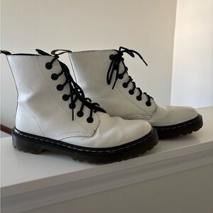 Dr. Martens Women's White Lace-Up Boots